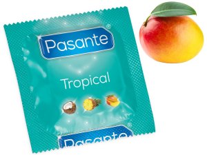 Kondom Pasante Tropical Mango – Kondomy s příchutí na orální sex