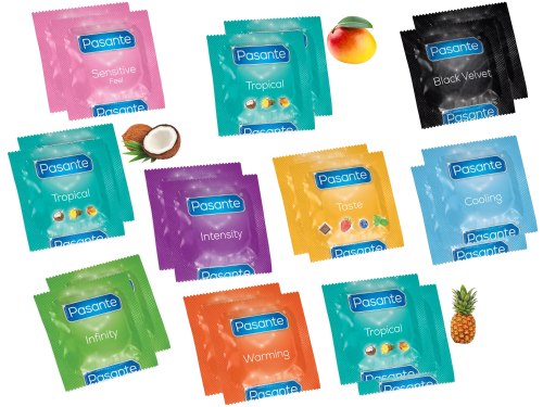 Akční a výhodné balíčky kondomů: Balíček kondomů Pasante 18+2 ks zdarma