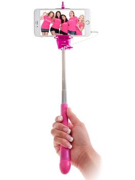 Rozkošná selfie tyč Dicky - s rukojetí ve tvaru penisu – Zábavné a sexy doplňky na párty a oslavy všeho druhu