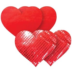Samolepicí ozdoby na bradavky Nippies Red Heart – Vzrušující nálepky na bradavky