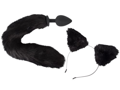 BDSM sady: Pet Play Kit - anální kolík s ocáskem a čelenka s ušima