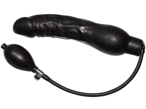 Erotické pomůcky z latexu: Nafukovací latexové dildo Black Latex Balloon