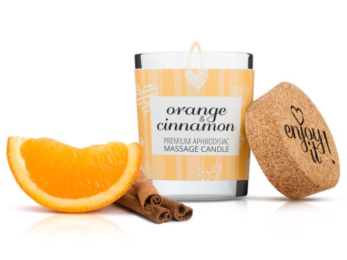 Svíčky pro uvolňující i erotickou masáž: Afrodiziakální masážní svíčka MAGNETIFICO - Enjoy it! Orange and cinnamon