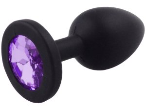 Silikonový anální kolík se šperkem, světle fialový – Anální šperky