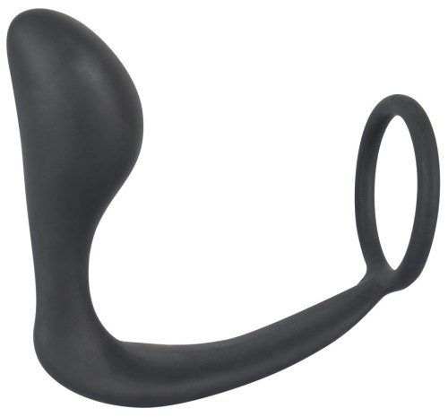 Anální háky, anal locky: Stimulátor prostaty s kroužkem na penis Black Velvets