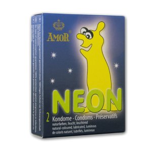 Svítící kondomy Amor NEON – Kondomy svítící ve tmě