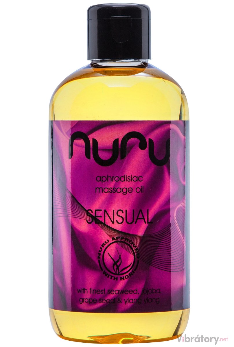 Afrodiziakální masážní olej Nuru Sensual, 250 ml