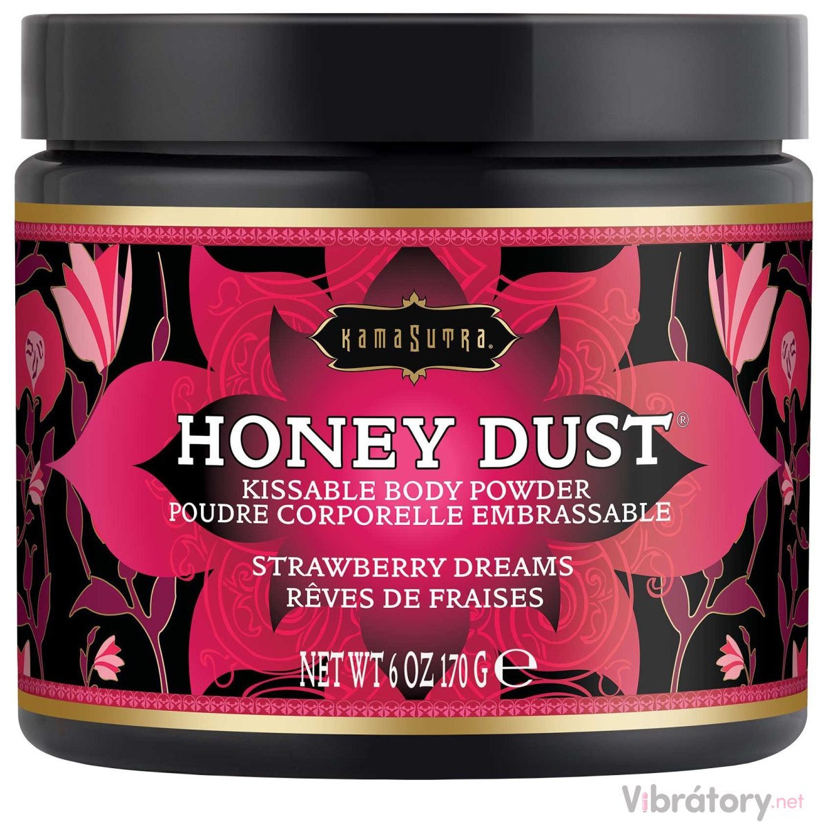 Slíbatelný tělový pudr KamaSutra Honey Dust Strawberry Dreams, 170 g