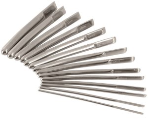 Sada kovových dilatátorů, 14 ks (4 – 17 mm) – Penis plugy (kolíky do penisu)