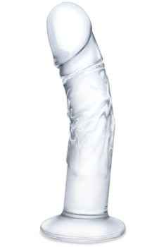 Skleněné realistické dildo Curved – Anální dilda pro muže i ženy