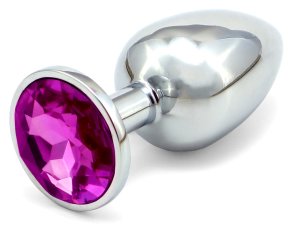 Anální kolík se šperkem, tmavě fialový – Anální šperky