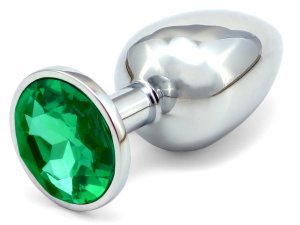 Anální kolík se šperkem, tmavě zelený – Anální šperky