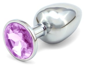Anální kolík se šperkem, světle fialový – Anální šperky