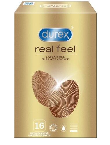 Kondomy bez latexu: Kondomy bez latexu Durex Real Feel, 16 ks