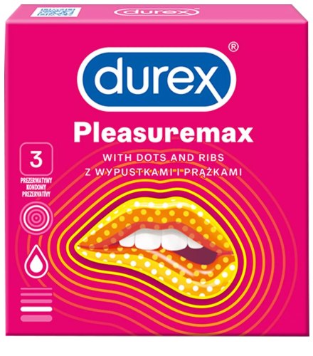 Kondomy s vroubky a výstupky: Kondomy Durex Pleasuremax, 3 ks