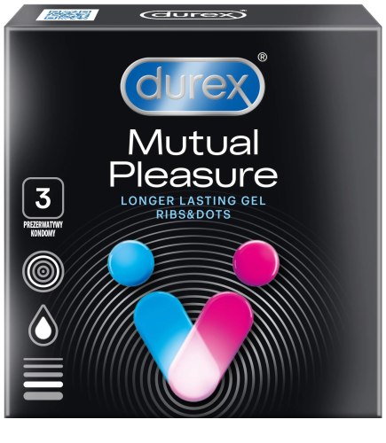 Kondomy na oddálení ejakulace: Kondomy Durex Mutual Pleasure, 3 ks