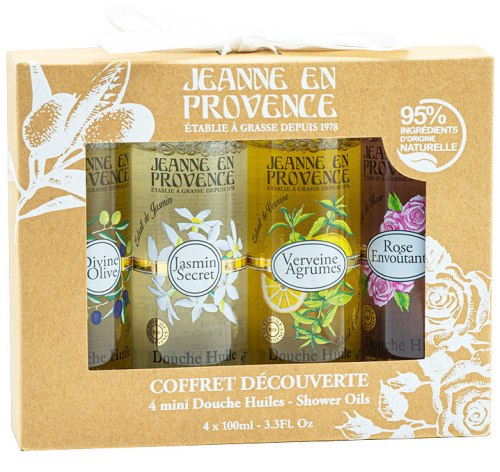 Kosmetické sady: Sada sprchových olejů Jeanne en Provence, 4x 100 ml