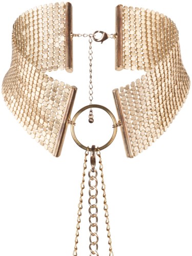 Úžasné ozdoby na krk, náhrdelníky a ozdobné obojky: Obojek - náhrdelník Désir Métallique, zlatý