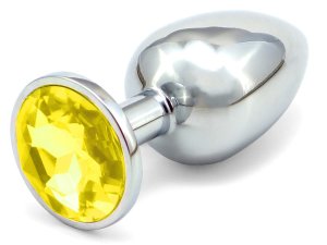 Anální kolík se šperkem, žlutý – Anální šperky