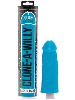 Odlitek penisu Clone-A-Willy Glow-in-the-Dark Blue - vibrátor – Odlitky penisu a vaginy