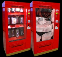 Automaty na erotické pomůcky, které byly umístěny na vlakových nástupištích.