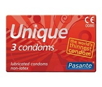 Pasante Unique - kondomy ze syntetické pryskyřice AT-10