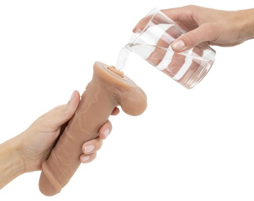 Stříkací realistický vibrátor s přísavkou Hunter