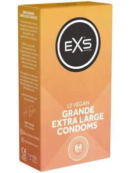 XXL kondomy EXS Grande, 12 ks – XL a XXL kondomy pro velké penisy