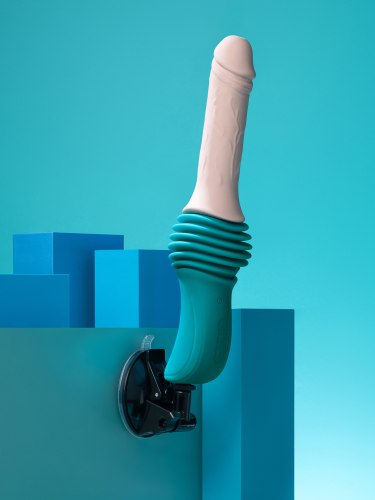 Přirážecí vibrátor s přísavkou Thrusting Dildo Machine