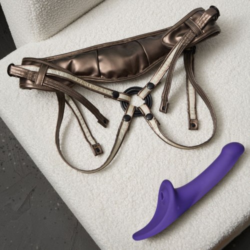 Vibrační strapon s jazýčkem Strap-On-Me – vel. S