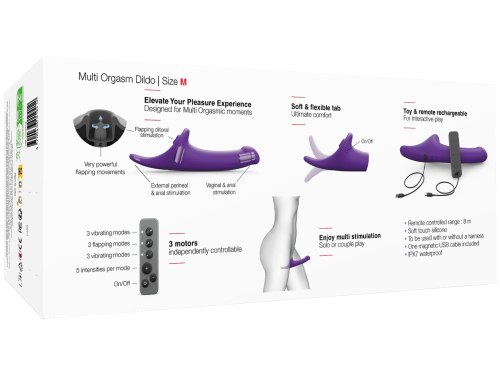 Vibrační strapon s jazýčkem Strap-On-Me – vel. M