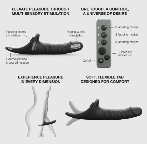 Realistický vibrační strapon s jazýčkem Strap-On-Me – vel. M