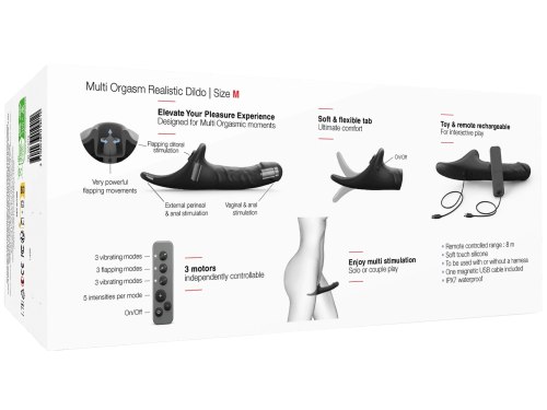 Realistický vibrační strapon s jazýčkem Strap-On-Me – vel. M