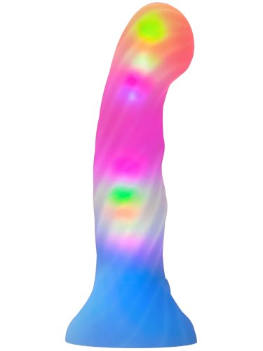 Svítící silikonové dildo s přísavkou Candy Loop