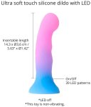Svítící silikonové dildo s přísavkou Candy Loop
