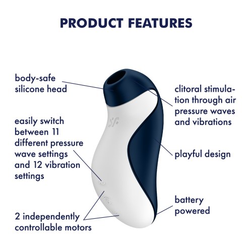 Bezdotykový a vibrační stimulátor klitorisu Satisfyer Orca, na baterie