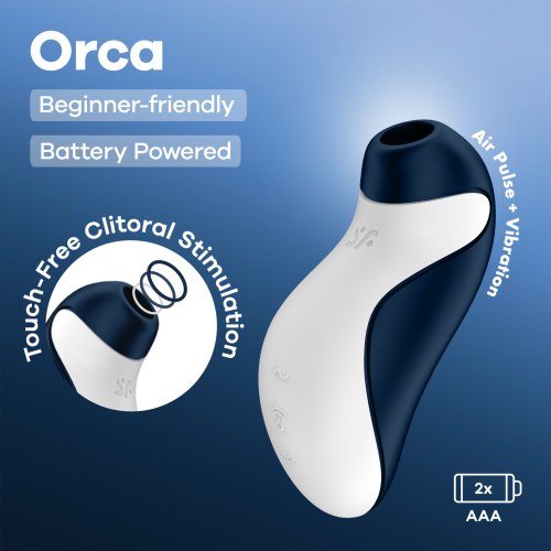 Bezdotykový a vibrační stimulátor klitorisu Satisfyer Orca, na baterie