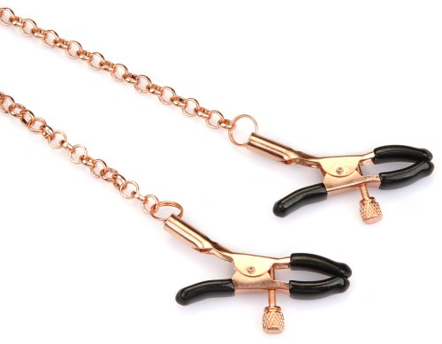 BDSM obojek se svorkami na bradavky Metallic Shade