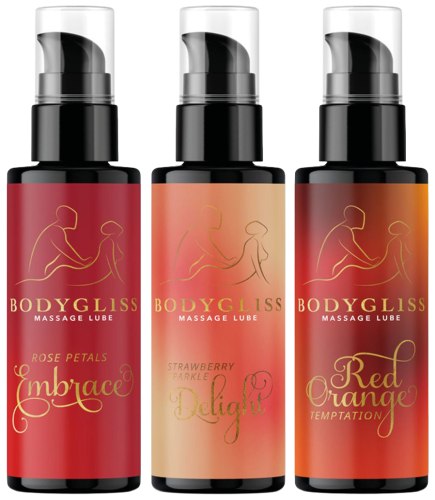 Sada masážních/lubrikačních gelů BodyGliss, 3× 50 ml