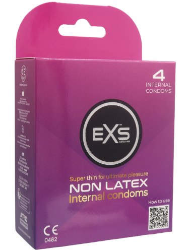 Bezlatexové kondomy pro ženy EXS, 4 ks