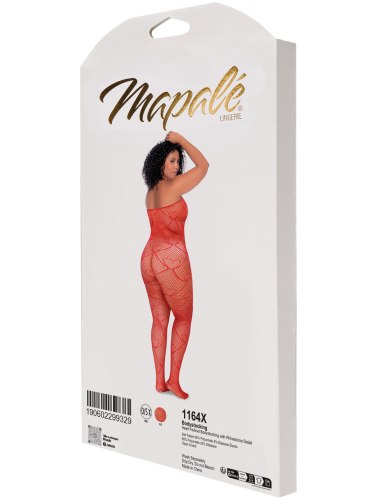 Síťovaný catsuit se srdíčky a lesklými kamínky Mapalé, plus size