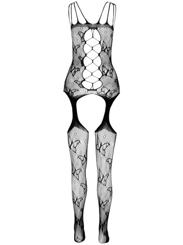 Síťovaný catsuit s odhalenými ňadry BS075