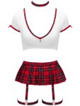 Kostým Školačka – crop top, minisukně, tanga a obojek