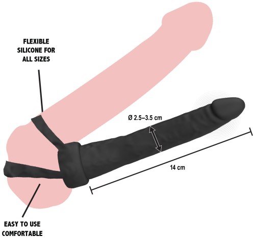 Vibrační připínací penis pro muže Double Trouble