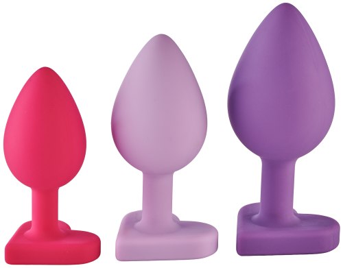 Sada análních kolíků Heart Plug Set, 3 ks