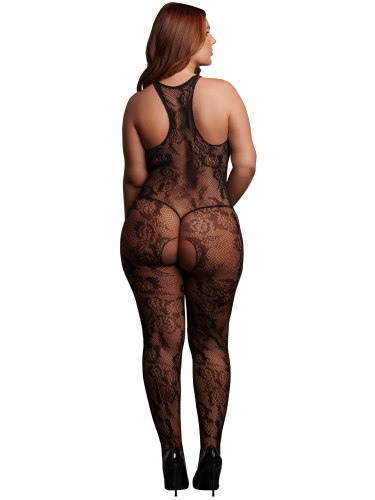 Síťovaný catsuit s krajkou Matilda, queen size