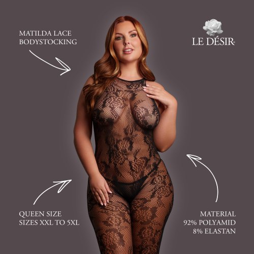 Síťovaný catsuit s krajkou Matilda, queen size
