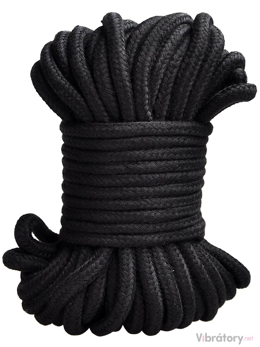 Bavlněné lano na bondage, 20 m (černé)