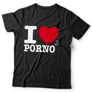Tričko I LOVE PORNO, černé – Pánská trička a tílka
