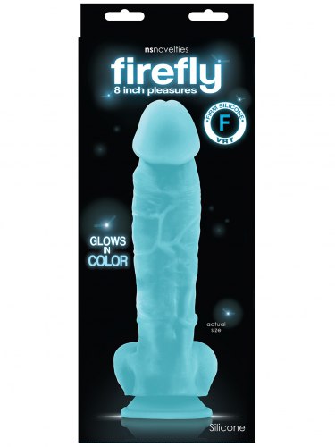 Realistické dildo Firefly 8" - svítí ve tmě